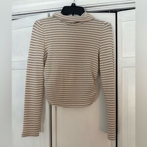 Striped Beige and White Sweater